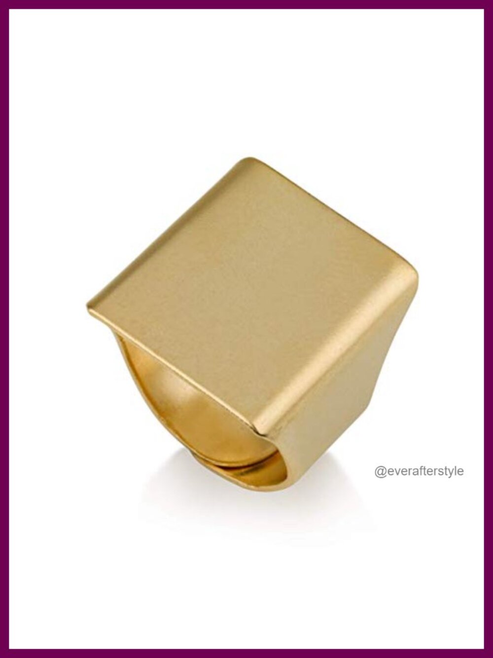 Gold Plated Geometric Square Signet Ring Women Band Everyday Jewelry